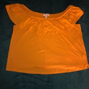 Yellow Mustard Off the Shoulder Top- Plus Size